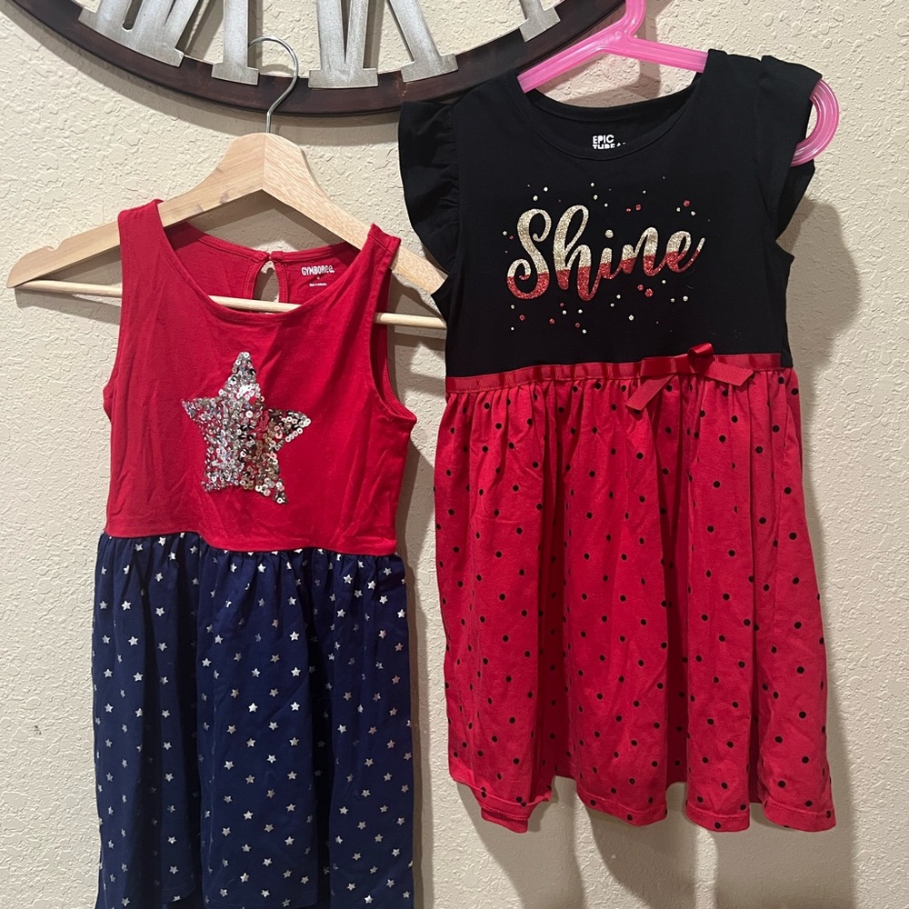 Set of Two fabulous  sparkle short sleeved dresses